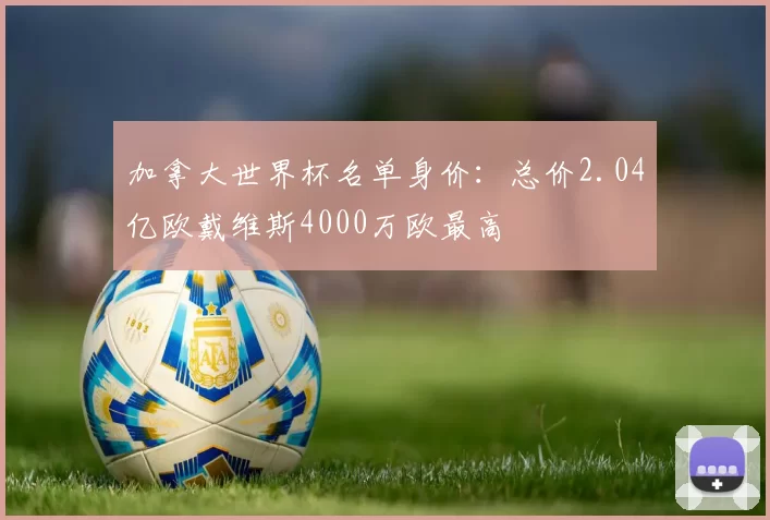 加拿大世界杯名单身价：总价2.04亿欧戴维斯4000万欧最高